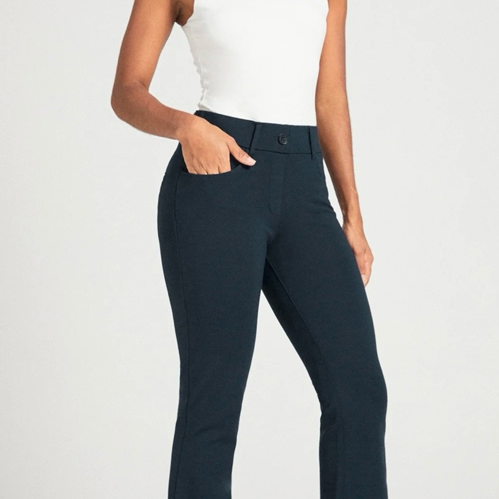 New Women’s Betabrand 7-Pocket Dress Pant Yoga Pant | Bootcut (Navy Blue)